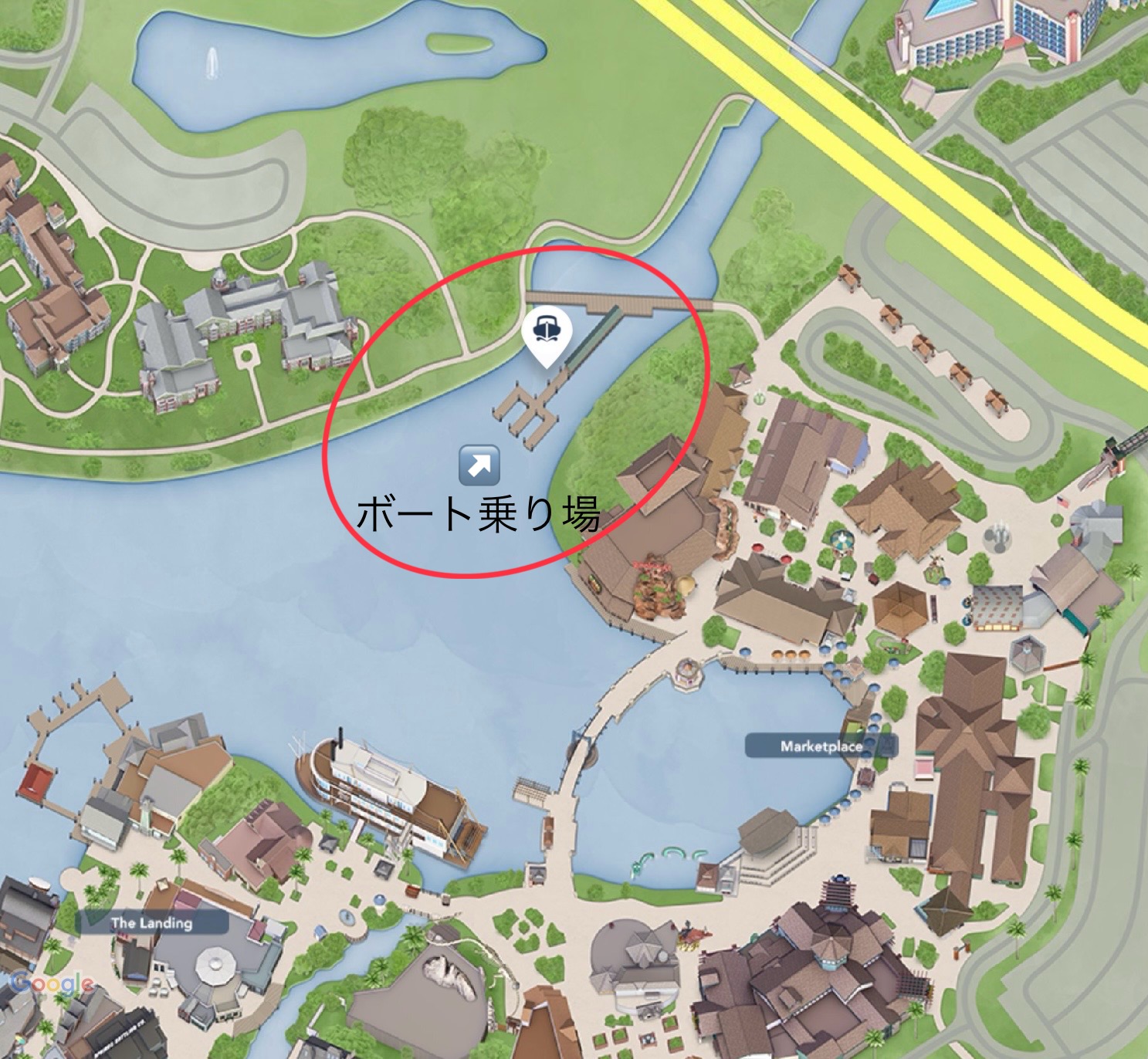ディズニースプリングス　リバーボート乗り場