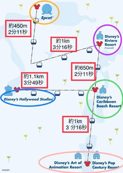 The Disney Skyliner Map
